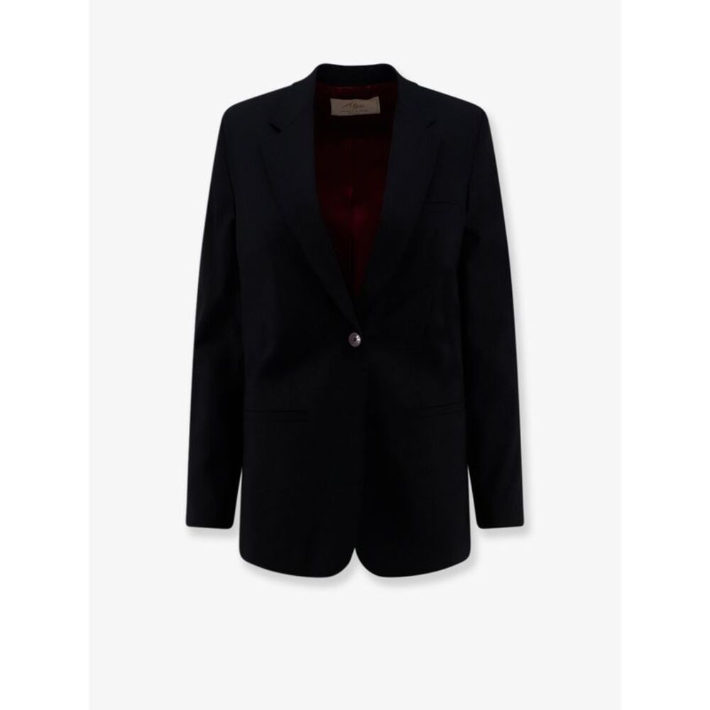 Alysi Women Single-Breasted Stretch Virgin Wool Blazer
